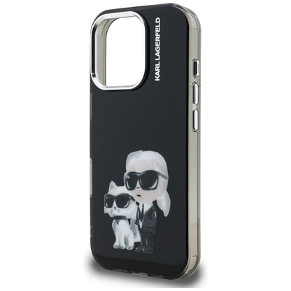 Etui til Apple iPhone 16 Pro Max, Karl Lagerfeld, IML Aquarelle Logo Karl & Choupette, Sort