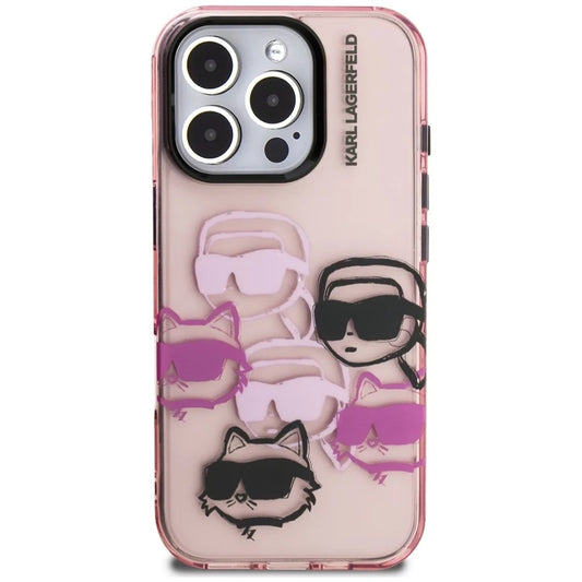 Etui til Apple iPhone 16 Pro Max, Karl Lagerfeld, IML Luxury Multi Head Pattern, Pink