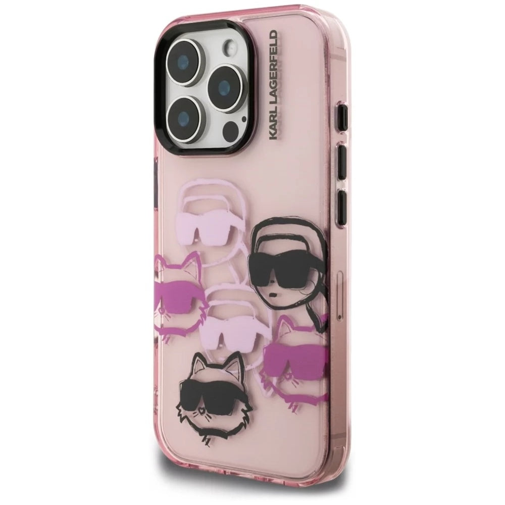 Etui til Apple iPhone 16 Pro Max, Karl Lagerfeld, IML Luxury Multi Head Pattern, Pink