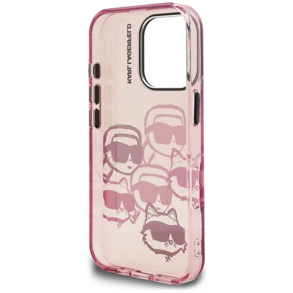 Etui til Apple iPhone 16 Pro Max, Karl Lagerfeld, IML Luxury Multi Head Pattern, Pink