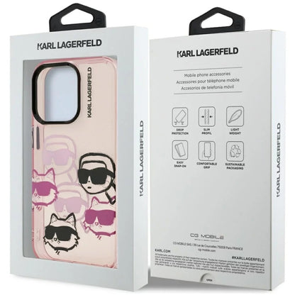 Etui til Apple iPhone 16 Pro Max, Karl Lagerfeld, IML Luxury Multi Head Pattern, Pink