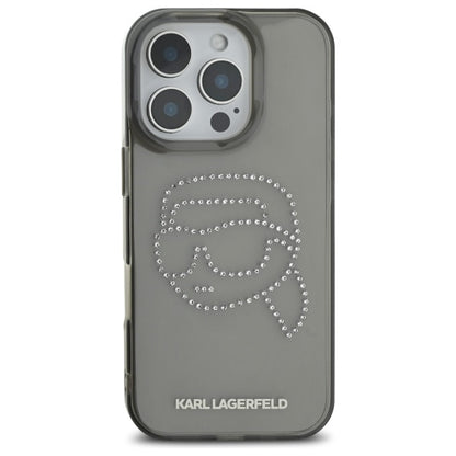 Case for Apple iPhone 16 Pro Max, Karl Lagerfeld, IML Rhinestones Karl's Head, Black