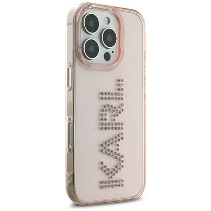 Etui til Apple iPhone 16 Pro Max, Karl Lagerfeld, IML Rhinestones Pink Logo, Pink