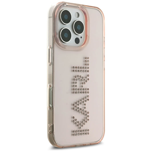 Etui til Apple iPhone 16 Pro Max, Karl Lagerfeld, IML Rhinestones Pink Logo, Pink