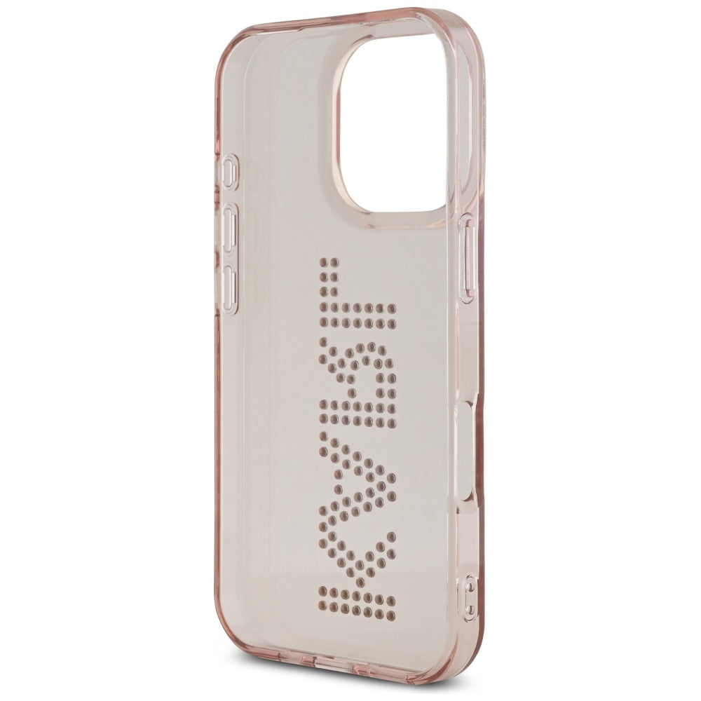 Etui til Apple iPhone 16 Pro Max, Karl Lagerfeld, IML Rhinestones Pink Logo, Pink