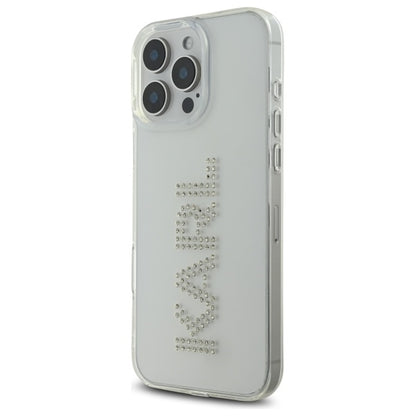 Etui til Apple iPhone 16 Pro Max, Karl Lagerfeld, IML Rhinestones Transparent Logo, Gennemsigtig