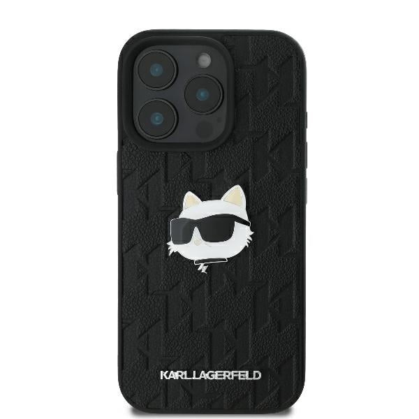 Etui til Apple iPhone 16 Pro Max, Karl Lagerfeld, Monogram Choupette's Head, Sort
