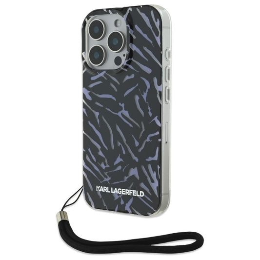 Etui til Apple iPhone 16 Pro Max, Karl Lagerfeld, Zebra with Cord Strap, Lilla