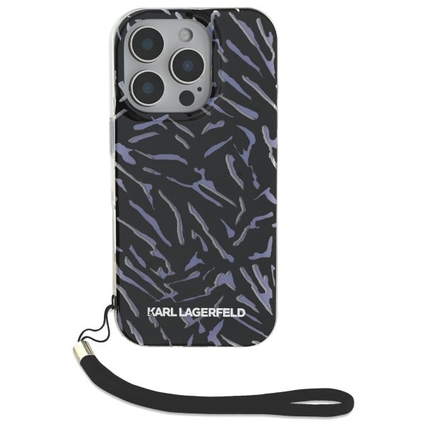 Etui til Apple iPhone 16 Pro Max, Karl Lagerfeld, Zebra with Cord Strap, Lilla