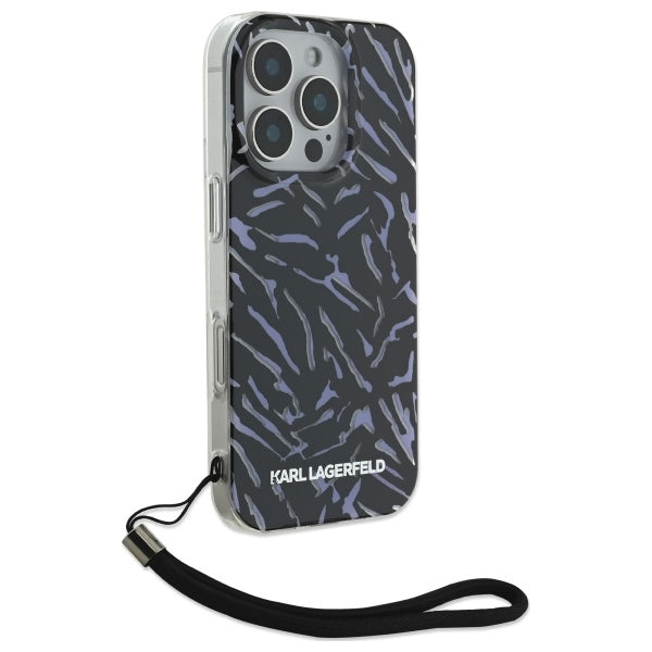Etui til Apple iPhone 16 Pro Max, Karl Lagerfeld, Zebra with Cord Strap, Lilla