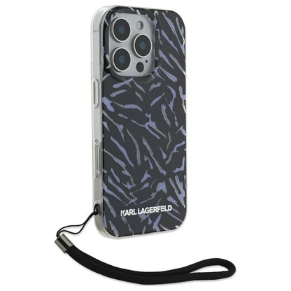 Etui til Apple iPhone 16 Pro Max, Karl Lagerfeld, Zebra with Cord Strap, Lilla
