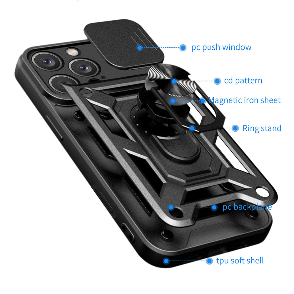 Cover til Apple iPhone 16 Pro Max, Techsuit, CamShield, Sort