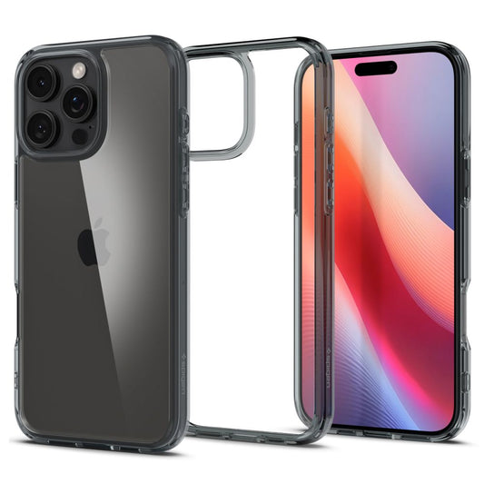 Etui til Apple iPhone 16 Pro, Spigen, Ultra Hybrid, Røgfarvet ACS08123
