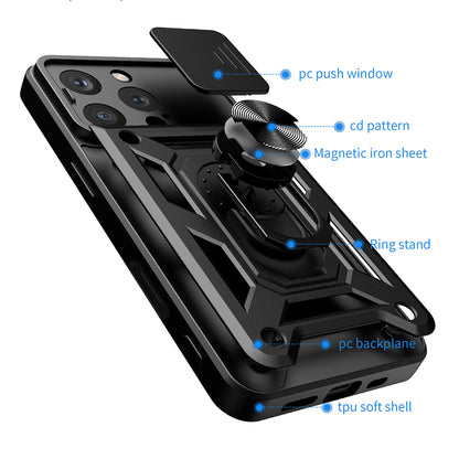 Cover til Apple iPhone 16 Pro, Techsuit, CamShield, Sort