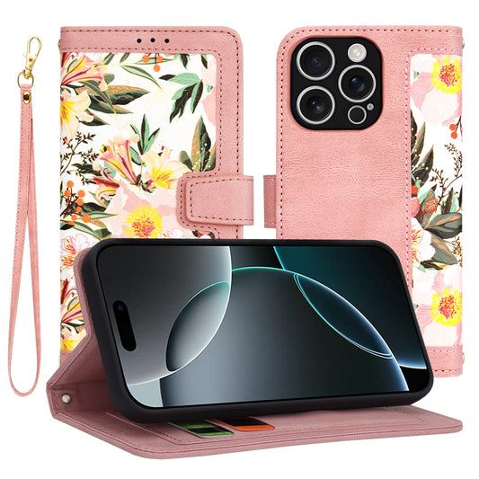 Cover til Apple iPhone 16 Pro, Techsuit, FlipCraft, Pink