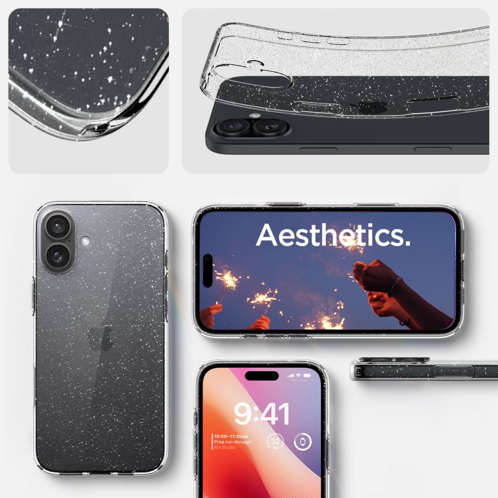 Cover til Apple iPhone 16, Spigen, Liquid Crystal Glitter, Transparent ACS08192