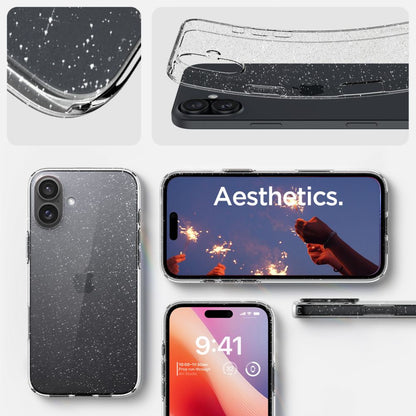 Cover til Apple iPhone 16, Spigen, Liquid Crystal Glitter, Transparent ACS08192