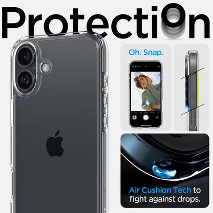 Cover til Apple iPhone 16, Spigen, Ultra Hybrid, Transparent