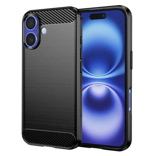 Cover til Apple iPhone 16, Techsuit, Carbon, Sort