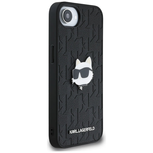 Etui til Apple iPhone 16e, Karl Lagerfeld, Monogram Choupette's Head, Sort