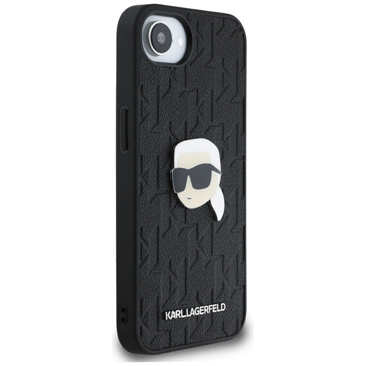 Etui til Apple iPhone 16e, Karl Lagerfeld, Monogram Karl's Head, Sort