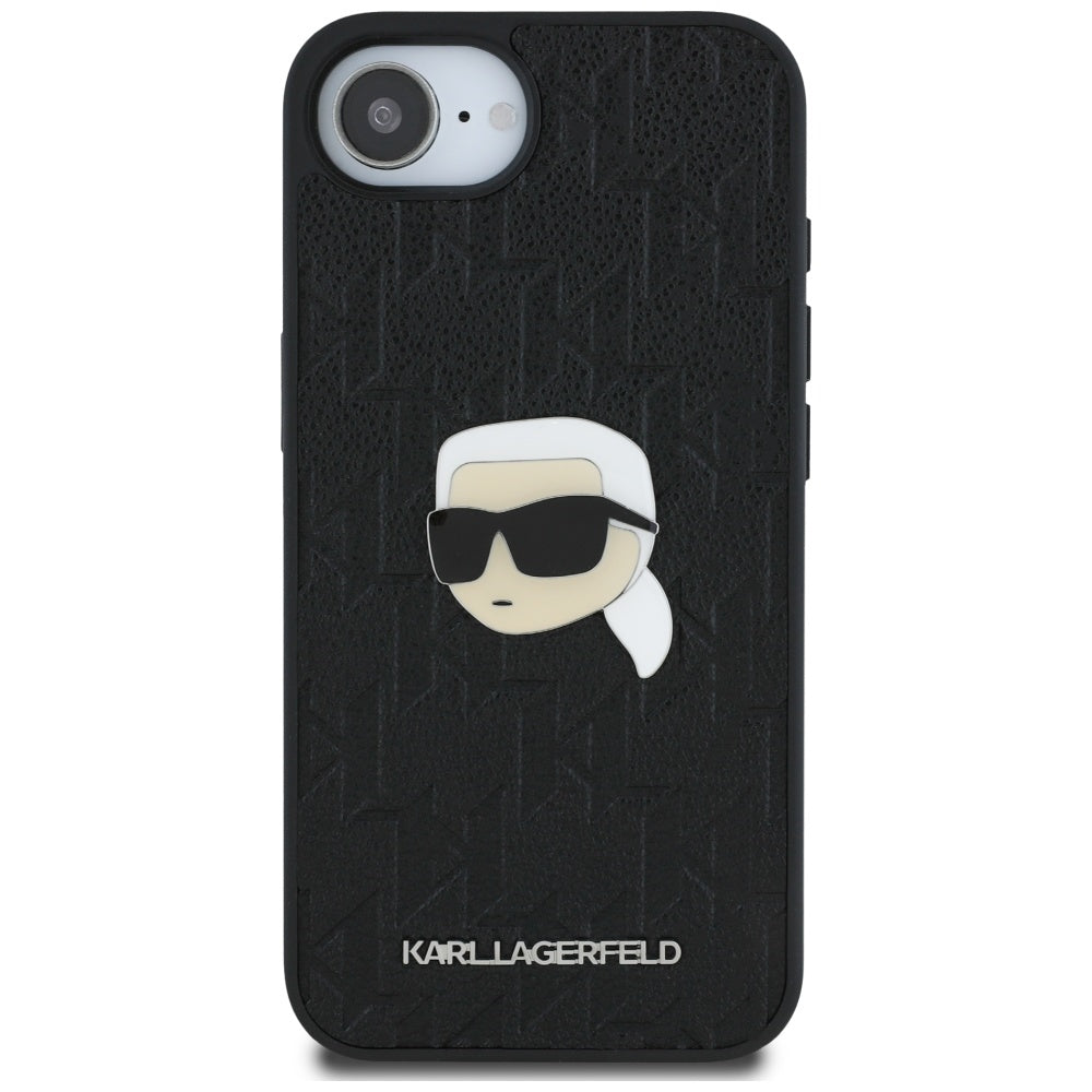 Case for Apple iPhone 16e, Karl Lagerfeld, Monogram Karl's Head, Black