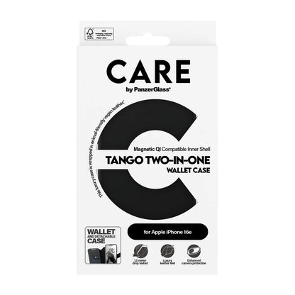Etui til Apple iPhone 16e, PanzerGlass, Care Feature Tango Two-in-One, Sort