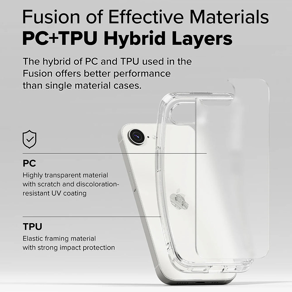 Cover til Apple iPhone 17e / 16e, Ringke, Fusion, Mat Gennemsigtig