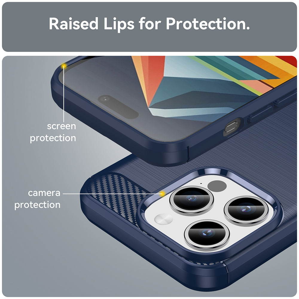 Cover til Apple iPhone 17e / 16e, Techsuit, Carbon, Sort