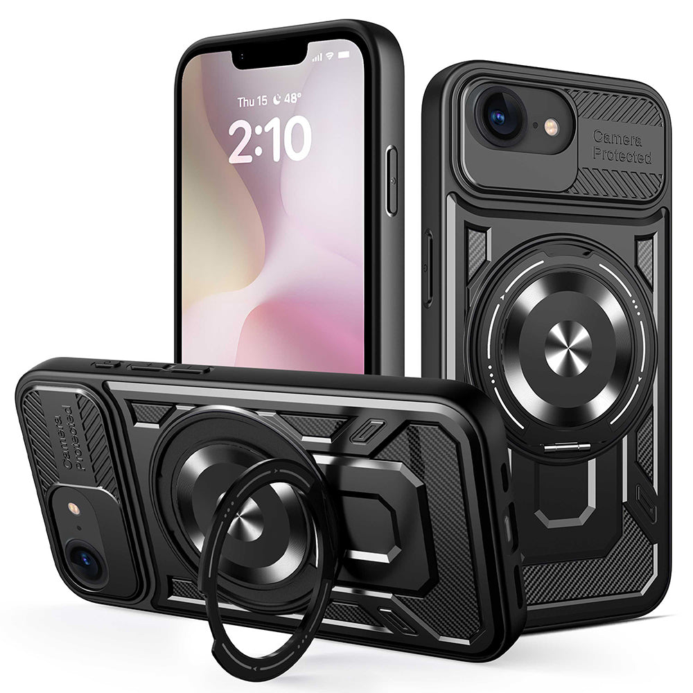 Cover til Apple iPhone 17e / 16e, Techsuit, RuggedCam, Sort