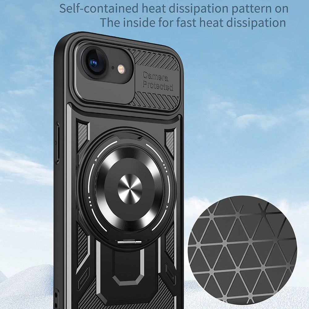 Cover til Apple iPhone 17e / 16e, Techsuit, RuggedCam, Sort