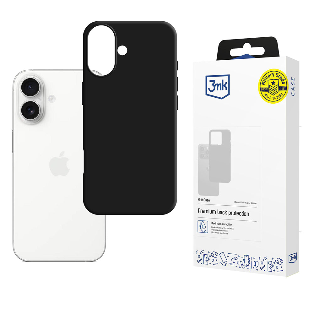 Etui til Apple iPhone 17, 3MK, Mat, Sort
