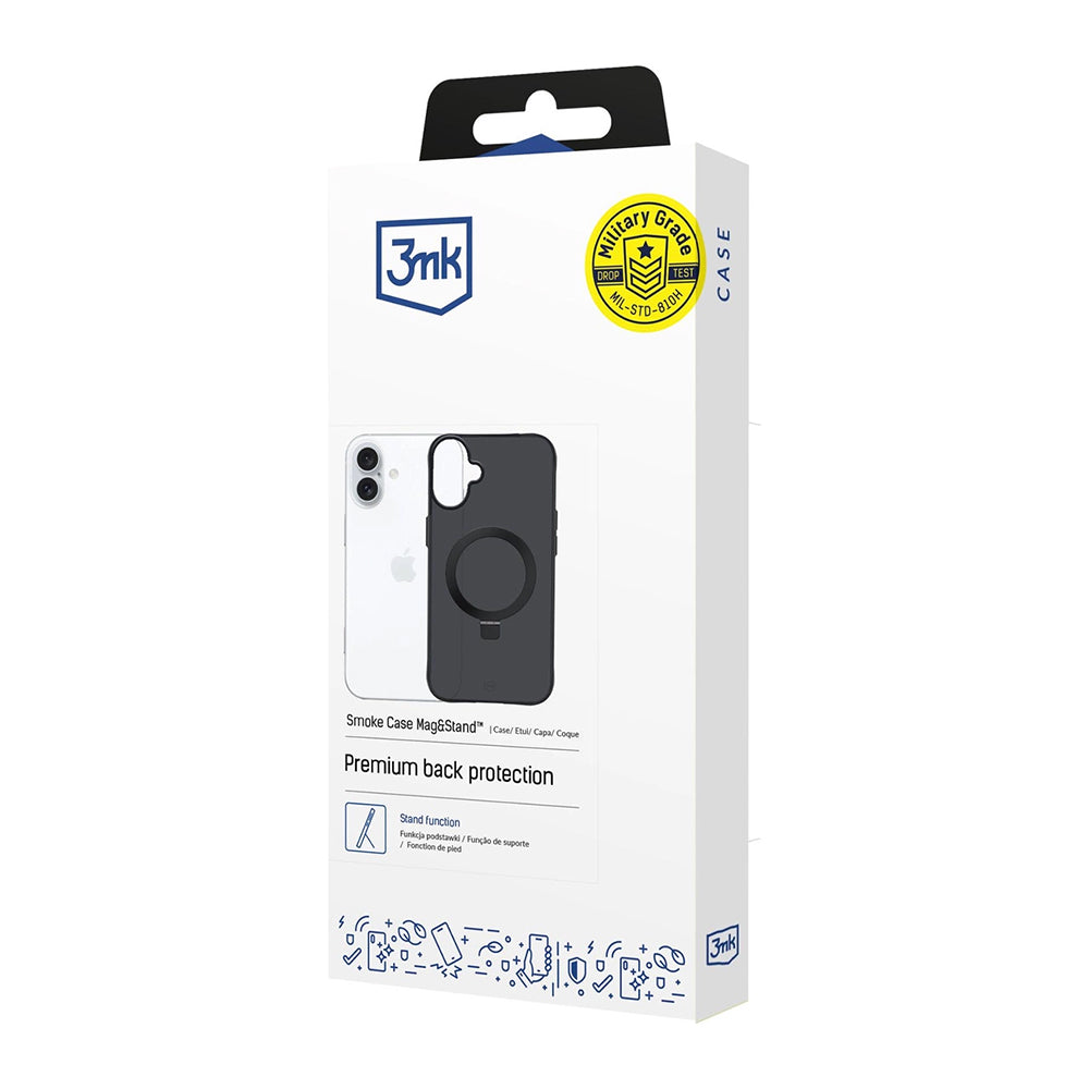 Etui til Apple iPhone 17, 3MK, Smoke MagStand, Sort