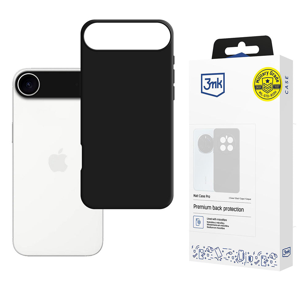 Etui til Apple iPhone 17 Air, 3MK, Matt Pro, Sort