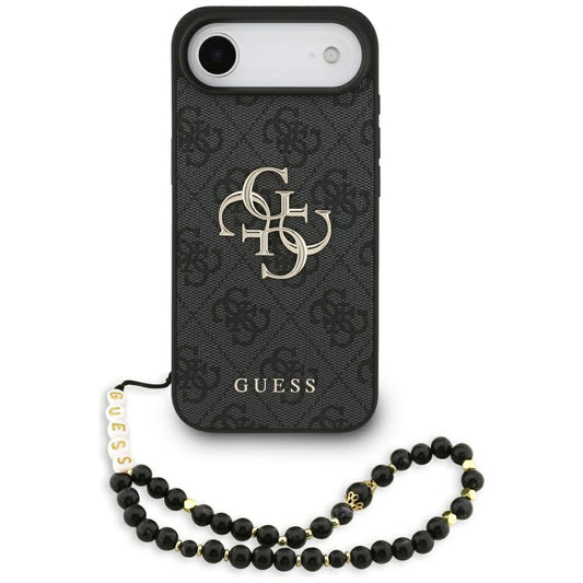 Etui til Apple iPhone 17 Air, Guess, 4G Classic Logo med rem, Sort