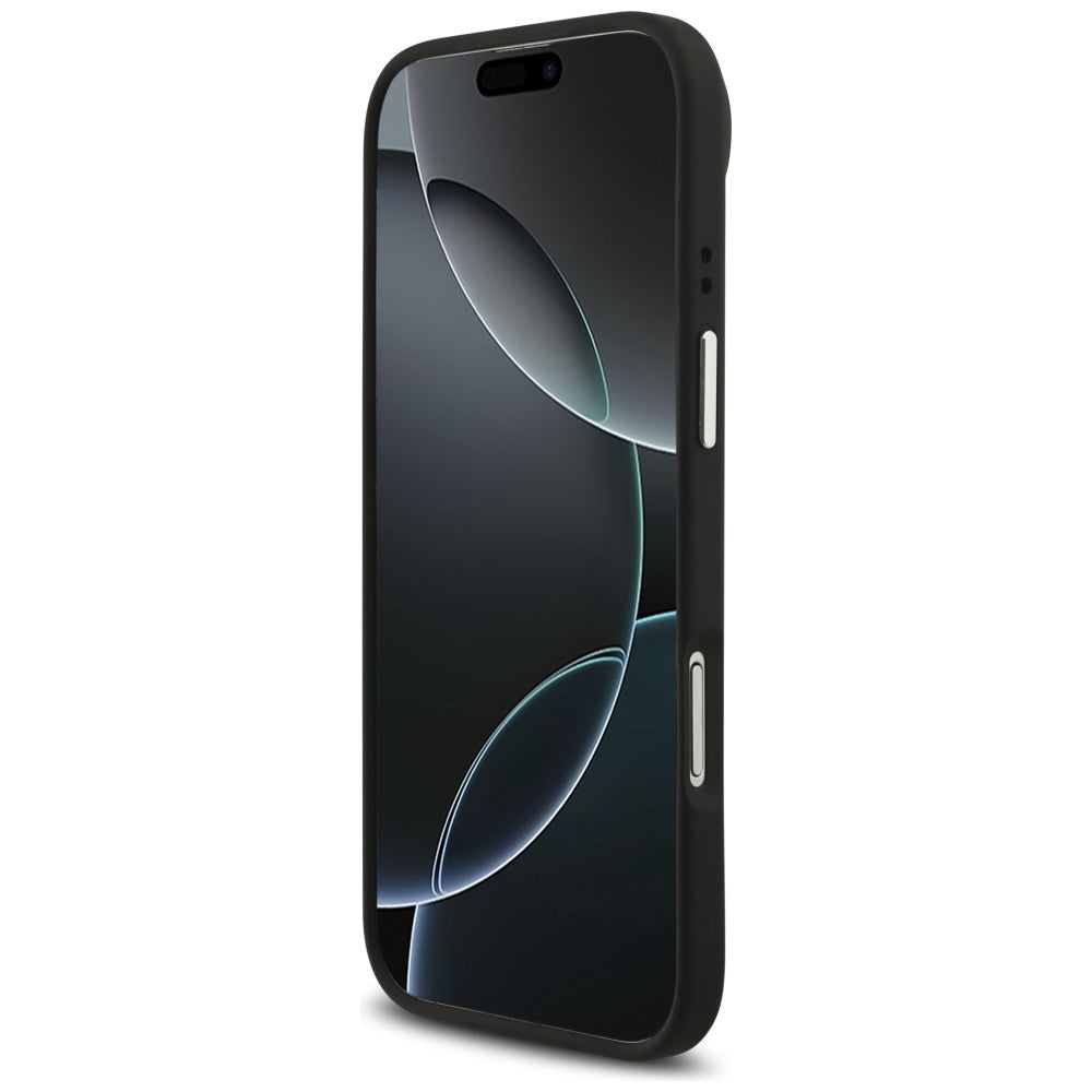 Etui til Apple iPhone 17 Air, Guess, 4G Grained Big and Classic Logo, Sort Sølvfarvet