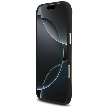 Etui til Apple iPhone 17 Air, Guess, 4G Grained Big and Classic Logo, Sort Sølvfarvet