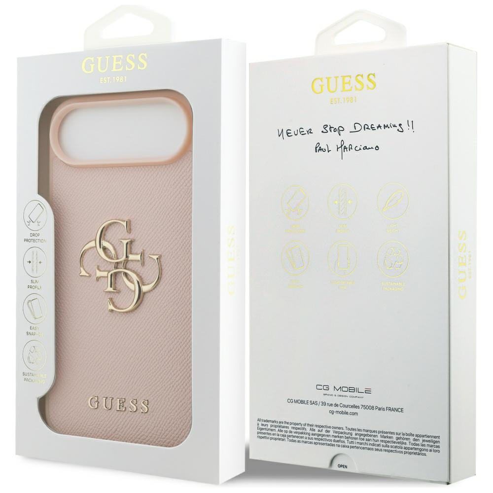 Etui til Apple iPhone 17 Air, Guess, 4G Grained Big and Classic Logo, Pink