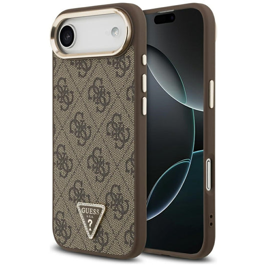 Etui til Apple iPhone 17 Air, Guess, 4G Triangle Logo, Gylden Brun