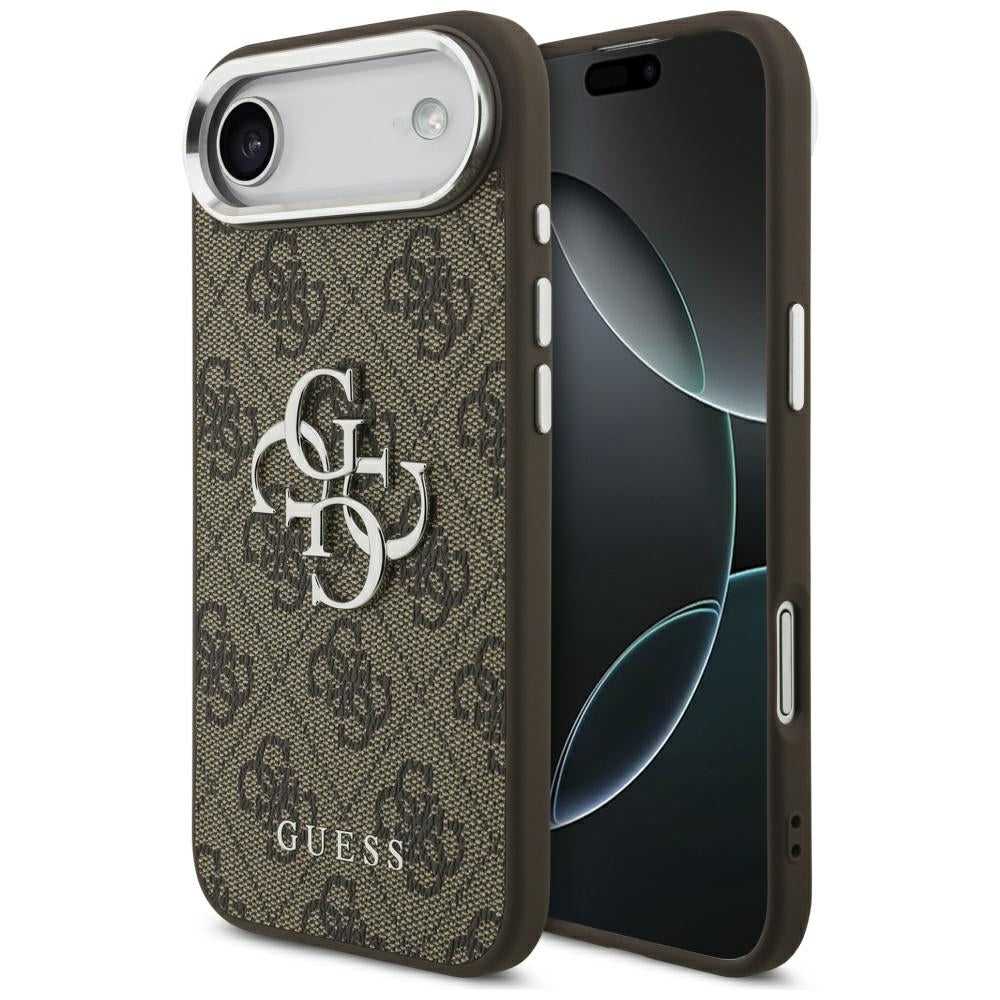 Etui til Apple iPhone 17 Air, Guess, Big 4G Logo Classic, Brun Sølvfarvet