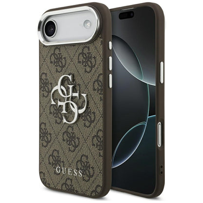 Etui til Apple iPhone 17 Air, Guess, Big 4G Logo Classic, Brun Sølvfarvet