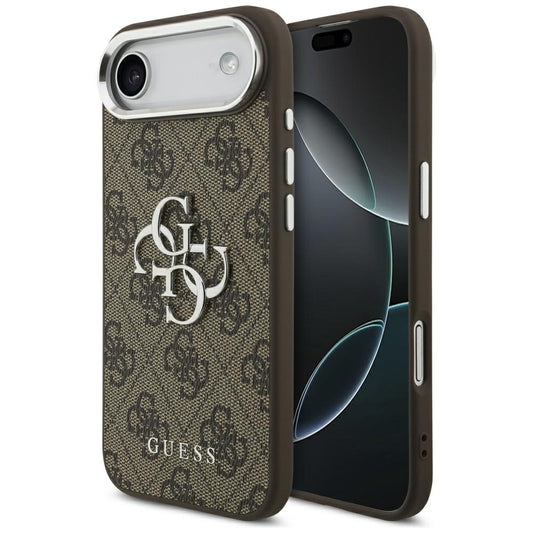 Etui til Apple iPhone 17 Air, Guess, Big 4G Logo Classic, Brun Sølvfarvet