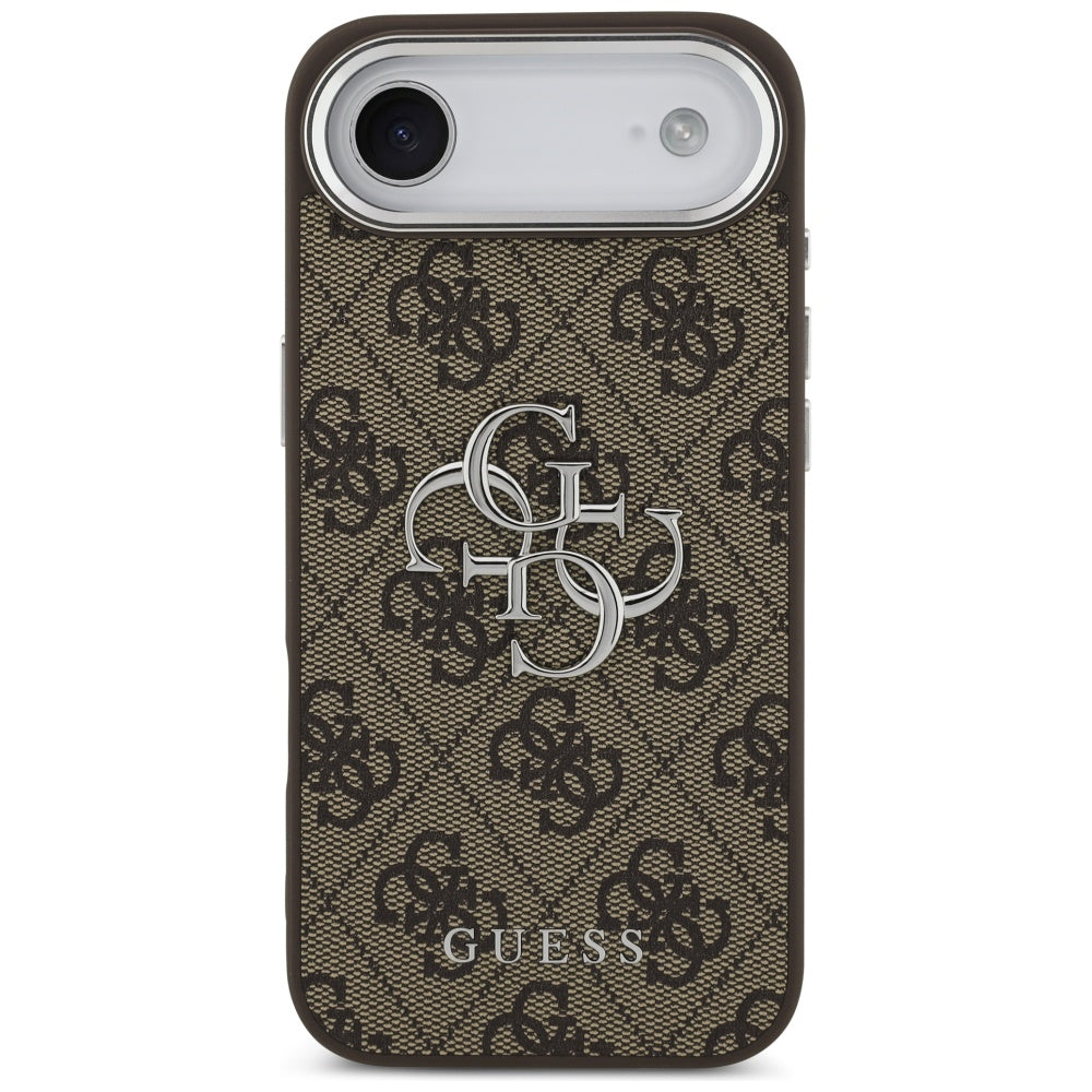 Etui til Apple iPhone 17 Air, Guess, Big 4G Logo Classic, Brun Sølvfarvet