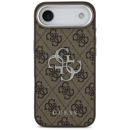 Etui til Apple iPhone 17 Air, Guess, Big 4G Logo Classic, Brun Sølvfarvet