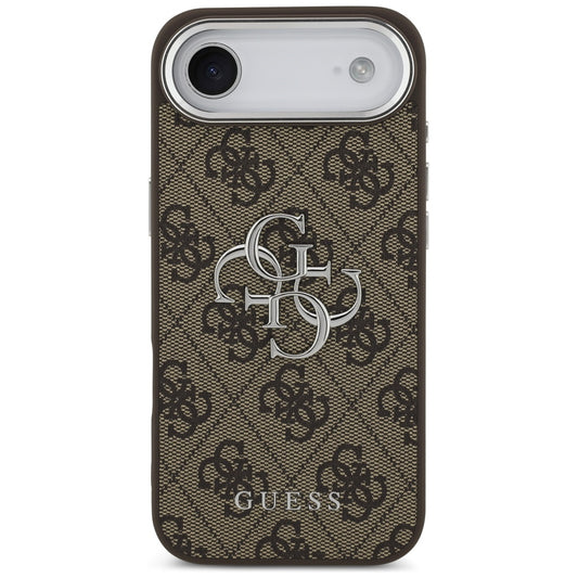 Etui til Apple iPhone 17 Air, Guess, Big 4G Logo Classic, Brun Sølvfarvet