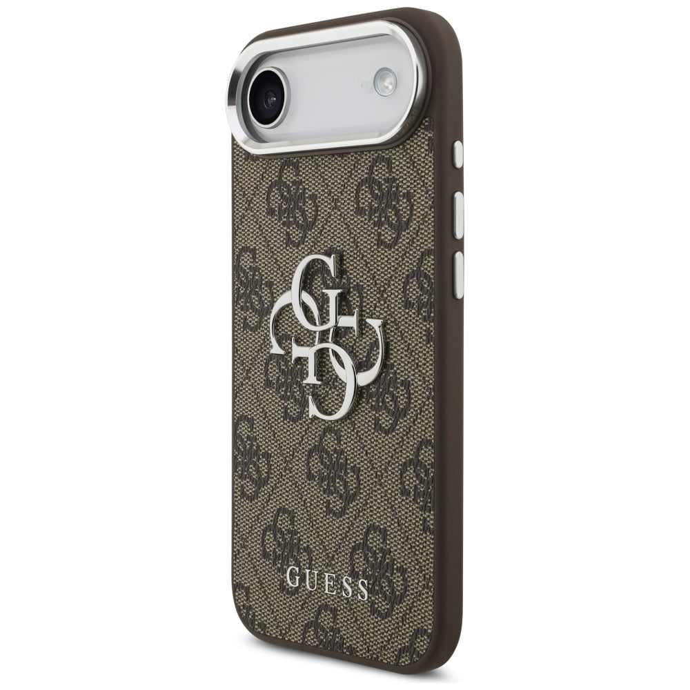 Etui til Apple iPhone 17 Air, Guess, Big 4G Logo Classic, Brun Sølvfarvet