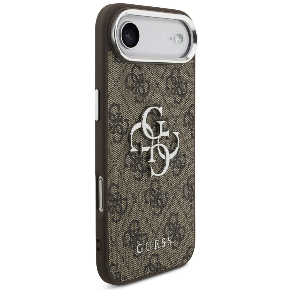 Etui til Apple iPhone 17 Air, Guess, Big 4G Logo Classic, Brun Sølvfarvet