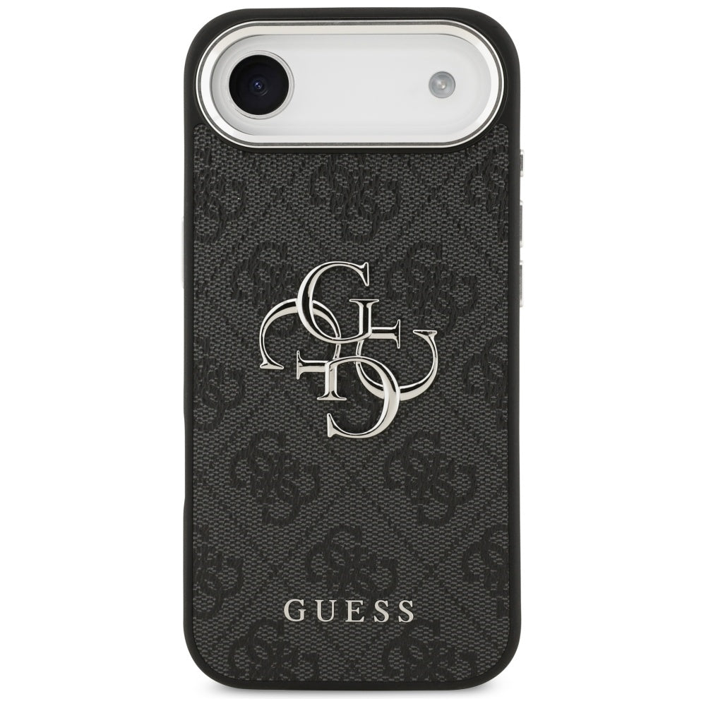 Etui til Apple iPhone 17 Air, Guess, Big 4G Logo Classic, Sort Sølvfarvet