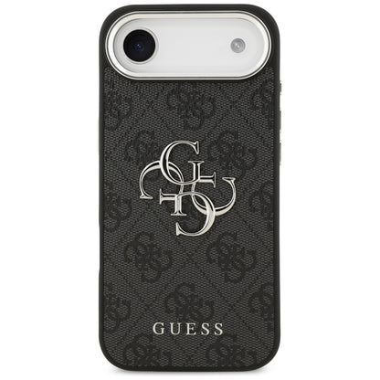 Etui til Apple iPhone 17 Air, Guess, Big 4G Logo Classic, Sort Sølvfarvet
