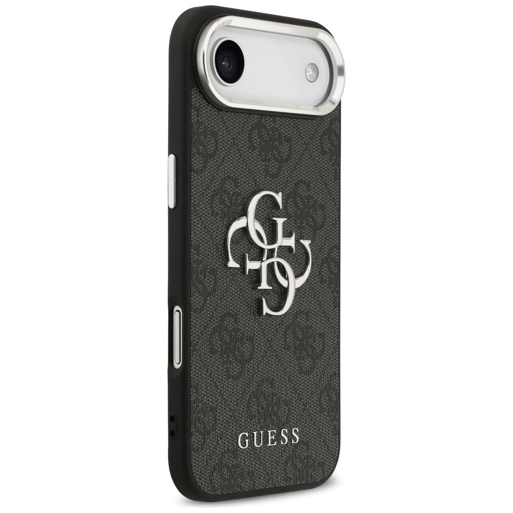 Etui til Apple iPhone 17 Air, Guess, Big 4G Logo Classic, Sort Sølvfarvet